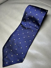 Brooks Brothers Makers 100 Silk Tie Necktie Navy Blue W/ Gold Dots BB1