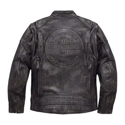 Harley Davidson Men's Dauntless Convertible 2 in 1 Genuine Cow Leather Jacket