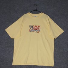 Vintage Anvil Arizona T Shirt Womens 2X Yellow Graphic USA Made 2000 Patriotic