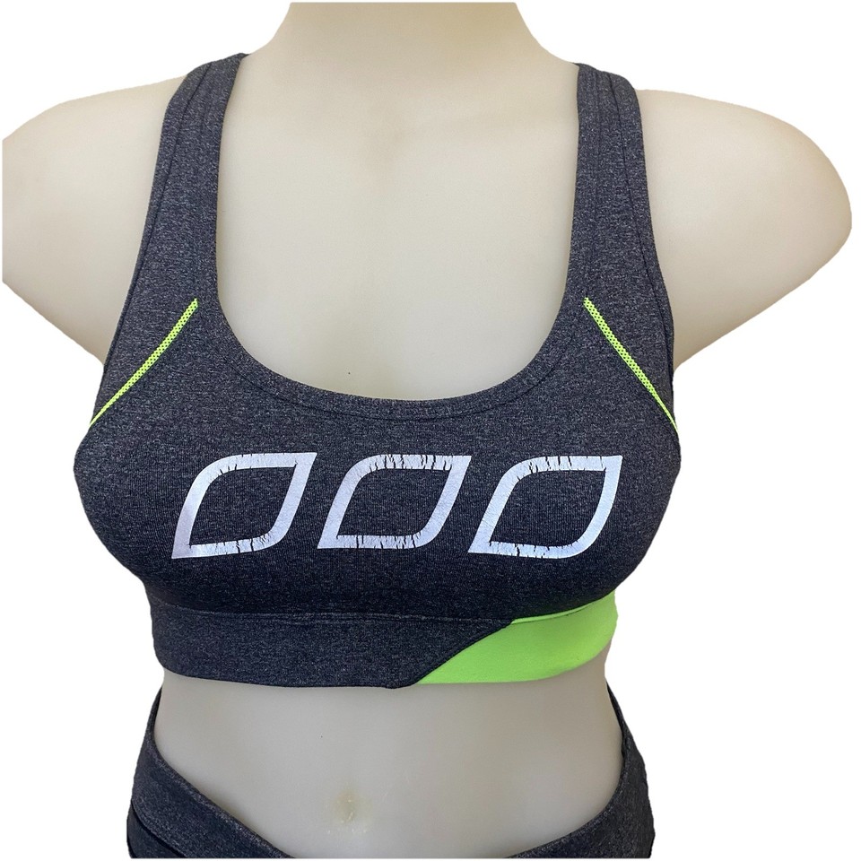 Ladies Lorna Jane Sports Bra and leggings set green and grey size xs