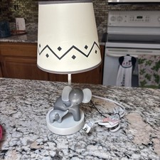 Lambs  Ivy Me  Mama Elephant Nursery Lamp Gray White Playroom Decor Kids Room