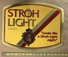 Stroh’s Light Beer Advertising Sign Display Mfg Foil on Cardboard Stroh Vintage