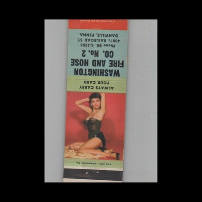 Matchbook Cover Washington Fire Hose & Co. No. 2 Danville PA Pin-Up