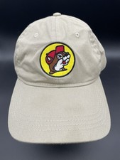 Buc-ees Hat Strapback Tan Beige One Size Preowned Logo Beaver