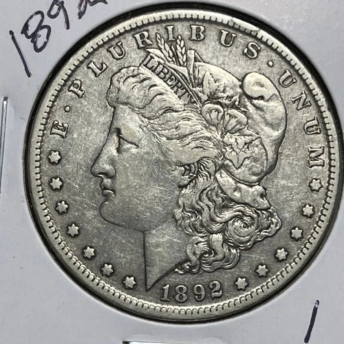 1892-S MORGAN SILVER DOLLAR, VF+/XF DETAILS