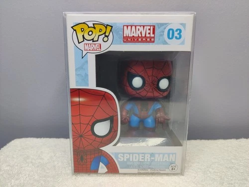 Funko Pop Marvel Universe Spider-Man #03 Vaulted w/Pop Protector