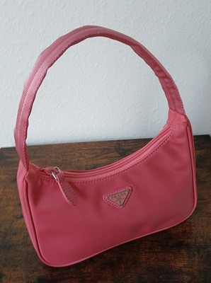 Prada Re-Edition 2000 Mini Nylon Bag Light Pink Excellent Condition Authentic