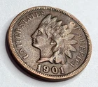 ⭐ 1901 Indian Head Cent Penny Coin ⭐ BEAUTIFUL 125 YEARS OLD COIN! ⭐ 💖