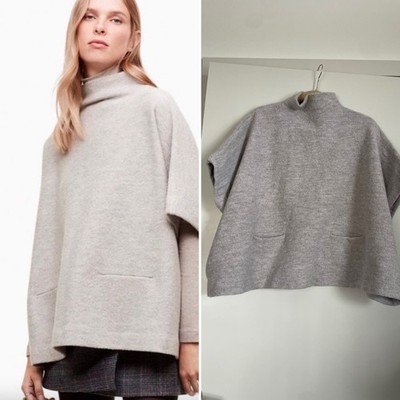 $185 Aritzia Wilfred Merino Wool Poncho Size XS