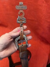 Youth Belt 22 24 Brown Western Tooled Engraved Tooled Buckle NWT