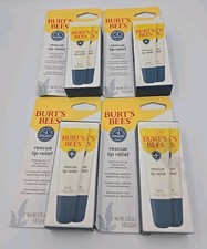 Lot of 4 Burt's Bees Rescue Lip Relief - 0.35 oz. each - 8 TUBES TOTAL