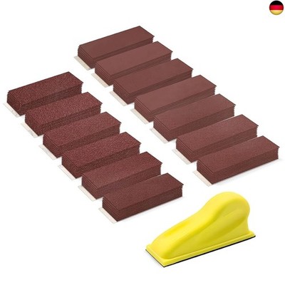 VIBRATITE 131 Stück Schleifpapier mit HandSchleifklotz Schleifblätter Körnung 40
