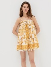 FARM Rio Aura Floral Off White Mini Dress Size S