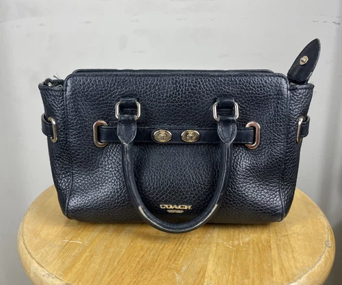 Borsa a tracolla Coach Blake Luxury in pelle di ciottoli piccola blu navy