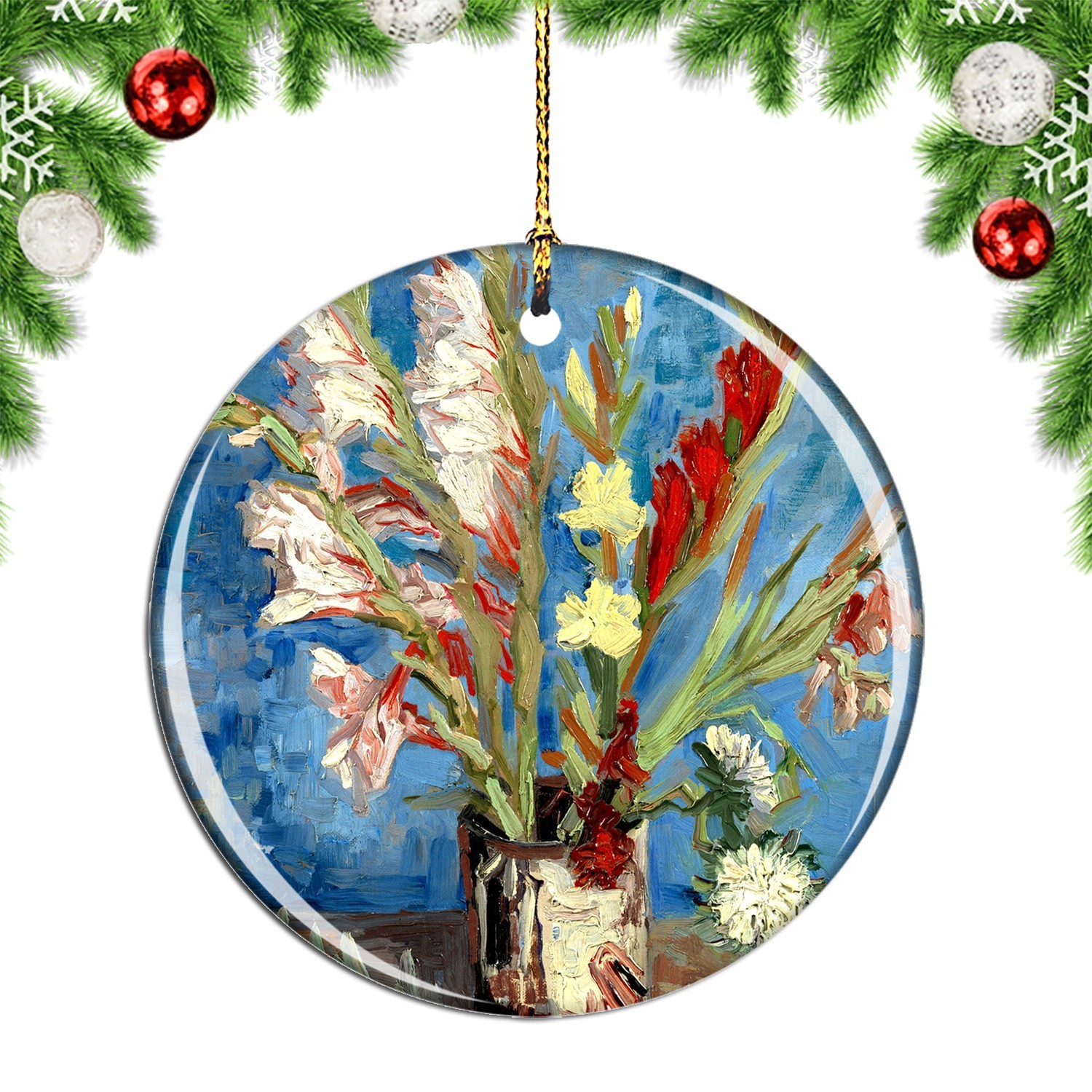 Van Gogh Vase With Gladioli And Chinese Christmas ornament city travel souvenir