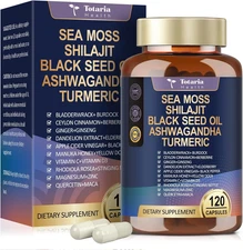25-In-1 Sea Moss Black Seed Oil Ashwagandha Ginger Shilajit Supplement 18525Mg