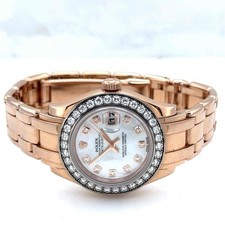 Rolex Datejust Pearlmaster 29mm 18k RoseGold MOP Diamond Dial/Bezel Ladies 80285 5