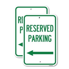 Reserved Parking Left Arrow Heavy Gauge Aluminum Parking Sign