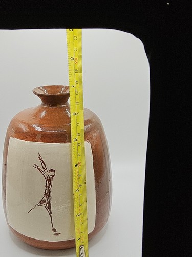 Bottle Vase Stoneware Brown Vintage Glazed Pottery Home decor - Picture 6 of 7