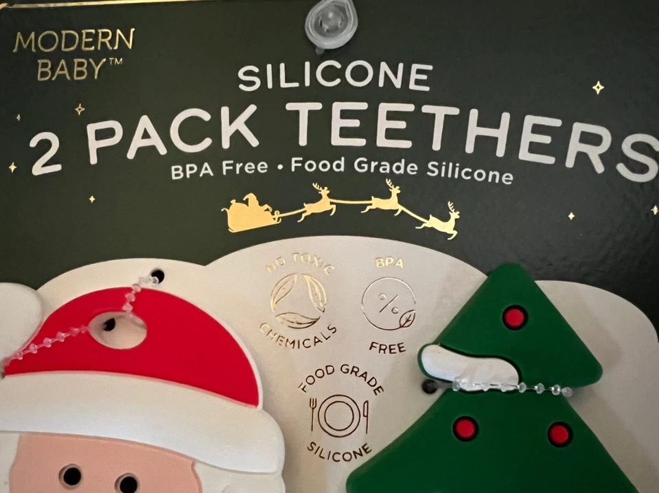 Современные зубочистки для младенцев силиконовая рождественская елка Санта-Клаус еда класса 2 упаковки - Изображение 2 из 4