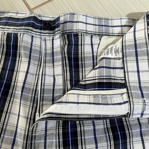 Michael Kors Chino Shorts Men's 40 Plaid Blue Flat Front Preppy Golf Casual - Picture 4 of 7