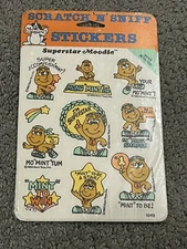 Vintage 80s Scratch & Sniff Superstar Moodie Sticker Sheet Mint Scented 1983