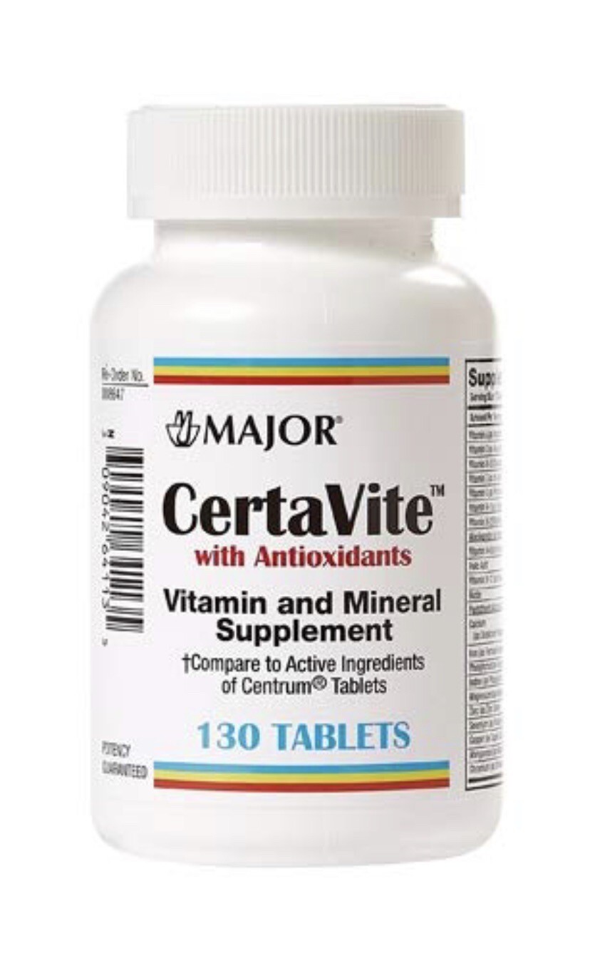 Major CertaVite Antioxidant Multivitamin Multimineral Supplement 130 Ct X Packs eBay