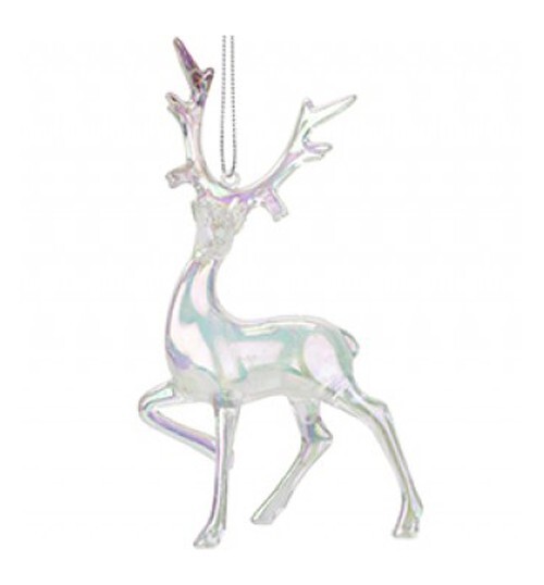 Iridescent Shimmer Hanging Stag Christmas Tree Decorations Magical Fairy Theme