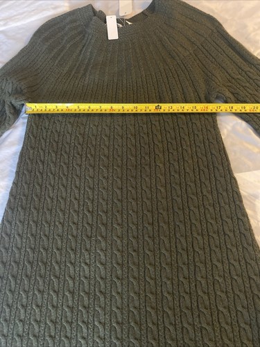 Neu mit Etikett Soft Surroundings Gr. 6-8, SP Kabelstrick Pullover Kleid dunkelolivgrün Wolle - Bild 9 von 13