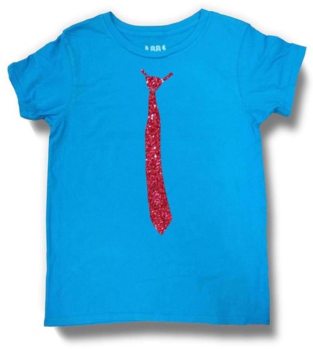 NEU JUGEND KINDER DRUCK KRAWATTE KRAWATTE GLITZER LUSTIG VORGESCHRUMPFT BAUMWOLLE SÜSS T-SHIRT - Bild 5 von 6
