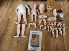 Lot Of Vintage Doll Parts - Body, Head, Arms, Legs, Wig  More Doll Parts
