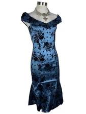 VOODOO VIXEN ROCKABILLY RETRO 50'S SWING STELLA BIRD FLOWER PENCIL DRESS DRA2471