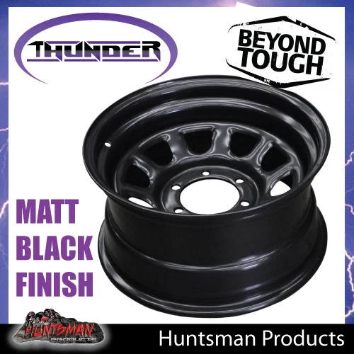 16x8 6 Stud Black D Hole Steel Wheel Rim -23 Offset. 6/139.7 suit Patrol Toyota - image 3 of 4