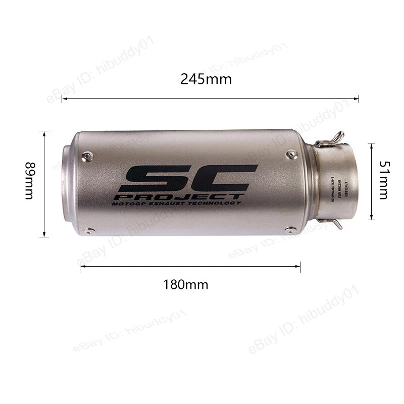 Silenciadores silenciadores de tubo de escape 51 mm para Suzuki GSF650 GSF1250 Bandit 2007-2016 Foto 2 de 4