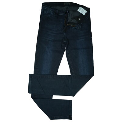 CROSS Anya Damen super Stretch Jeans Hose High Waist Slim fit W32 L34 dunkelblau