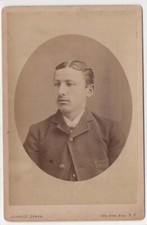 CIRCA 1870s CABINET CARD J.U. STEAD HANDSOME YOUNG MAN IN SUIT NEW YORK