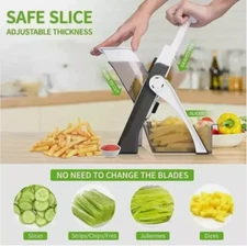 Safe Mandoline Slicer 5 in 1 Vegetable Chopper Food Potato Cutter Adjustable***