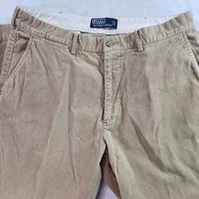 Polo Ralph Lauren Corduroy Pants Men's 34x32 Beige Preppy Vintage
