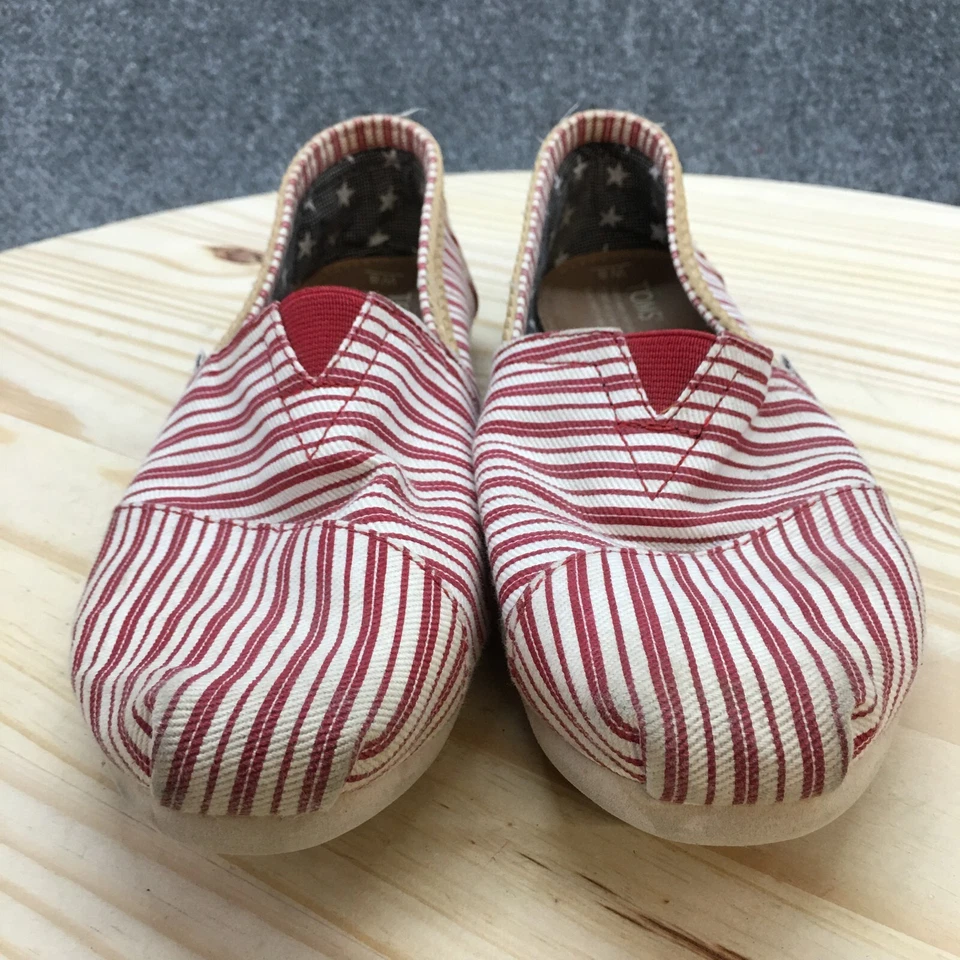 Zapatos Toms para mujer 8 Alpargata a rayas sin cordones multicolor cómodos punta redonda Foto 4 de 4