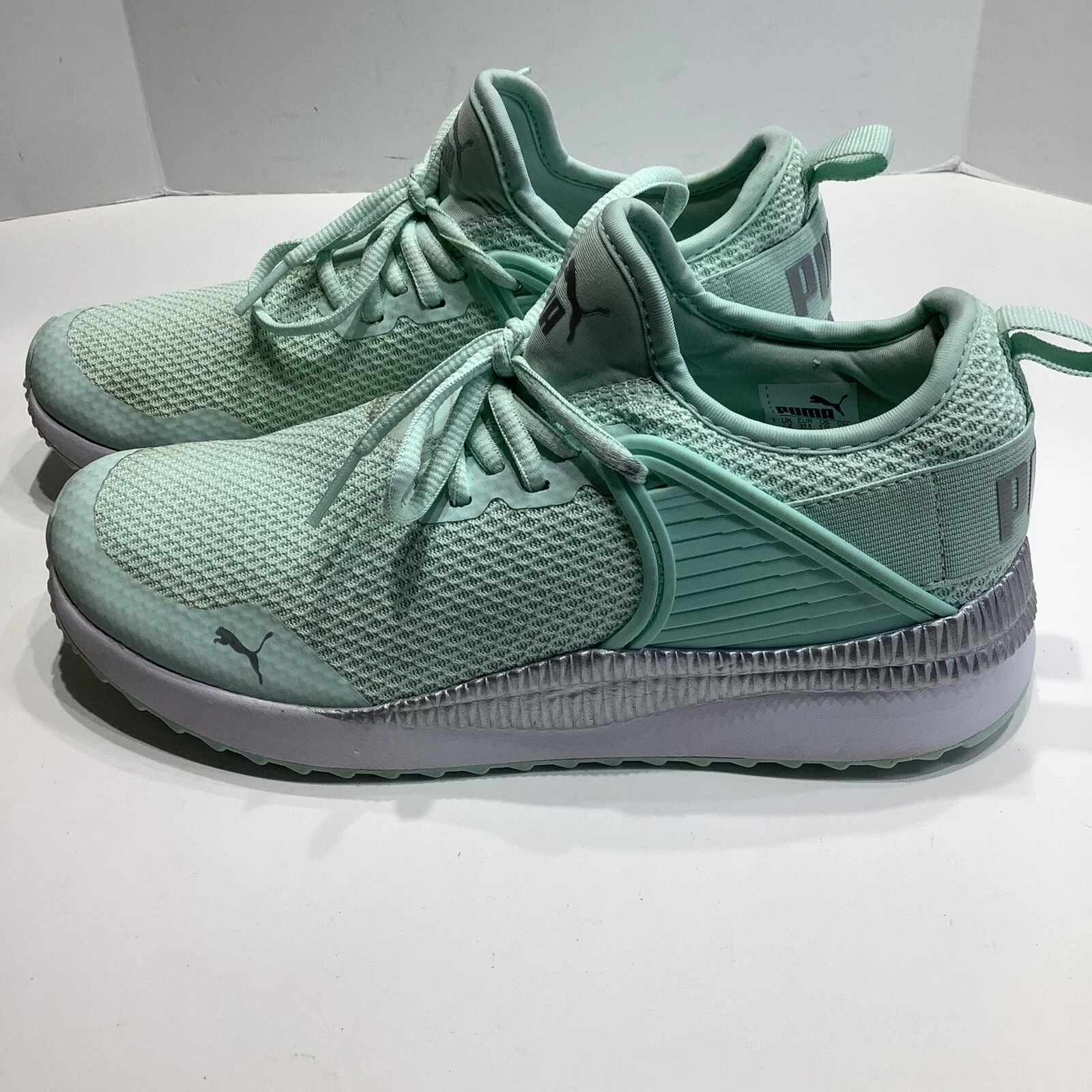 Junior Youth Puma Pacer Next Cage Metallic Jr come nuovo argento 37021001 molto buono.