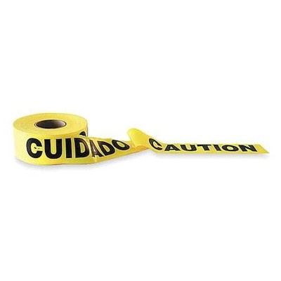 Zoro Select 1N922 Barricade Tape, Caution/Cuidado, 3 In Wide X 1000 Ft Long,