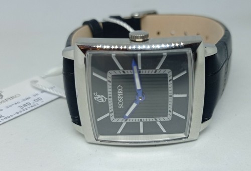 OROLOGIO UOMO SOSPIRO SWISS MADE CASSA RETTANGOLARE 35x30 mm,CINTURINO IN  PELLE | eBay