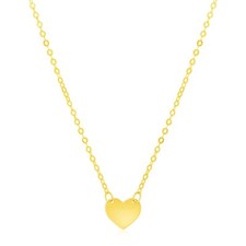 14k Yellow Gold Polished Mini Heart Necklace