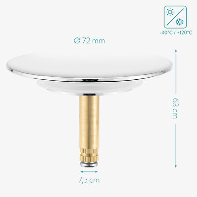 Bouchon De Baignoire Universel En Laiton - Diamètre 72mm - Réglable 4.2-5.9cm - Étanchéité Silicone