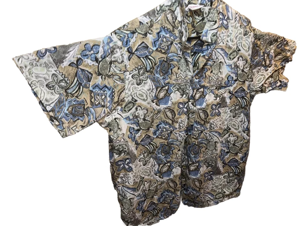 Camisa hawaiana alta XL Barefoot In Paradise para hombre Foto 4 de 4