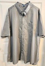 Men's Port Authority S664 Mens Short Sleeve Dress Shirt, Grey 4XL