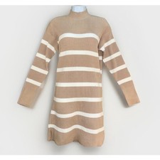 Abercrombie & Fitch Soft AF Striped Mini Bodycon Sweater Dress Mock Neck M