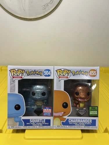 Funko Pop! Pokemon Charmander & Squirtle Con Exclusives Diamond Collection