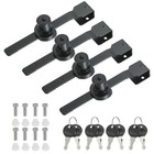 Verrou pour armoire vitrée, 4Pcs sans perçage finition chrome, noir