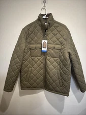 Original Weatherproof Vintage Coat Size Large Green Plaid Flannel Lining